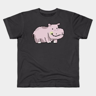 Pixel Hippos on Parade Kids T-Shirt